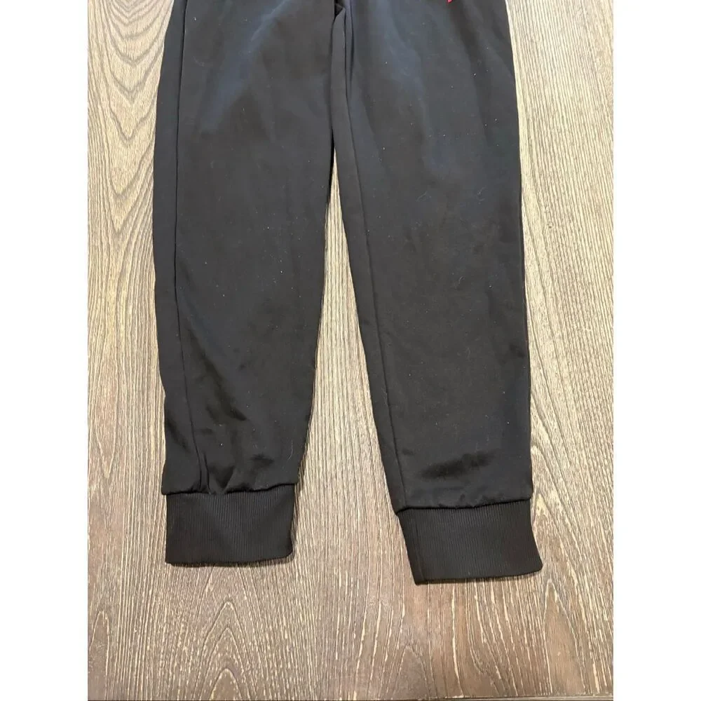 Puma Boys Sweat Jogger Pants Elastic Waist Logo Print Pull-On Black Size L